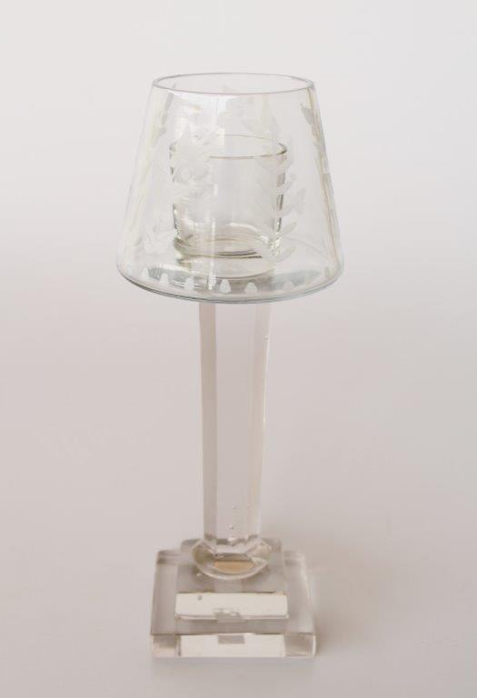 2 PIECE GLASS CANDLE HOLDER  25X9CM